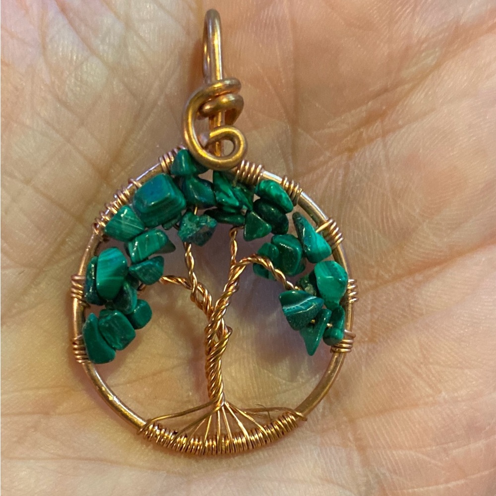 Malachite Tree Of Life Pendant - Picture 2 of 14